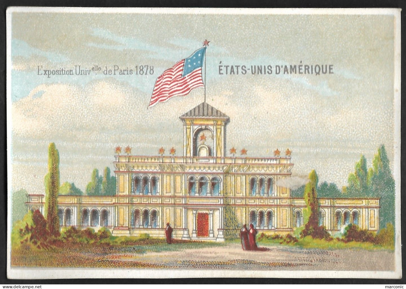 Chromo Dos Vierge - Exposition Universelle De Paris 1878 - Pavillon ETATS UNIS D'AMERIQUE - Andere & Zonder Classificatie