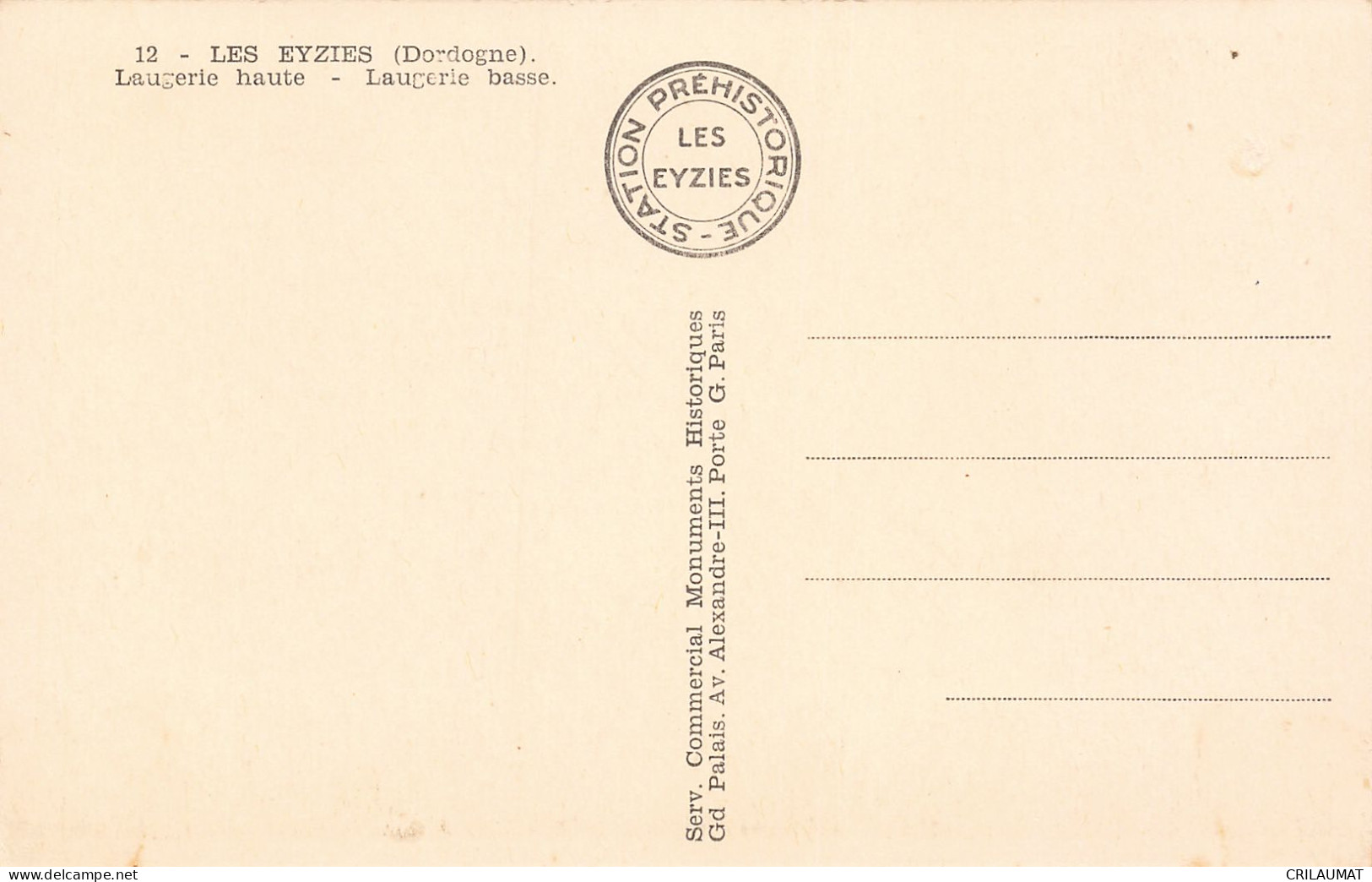 24-LES EYZIES-N°T5269-H/0339 - Altri & Non Classificati