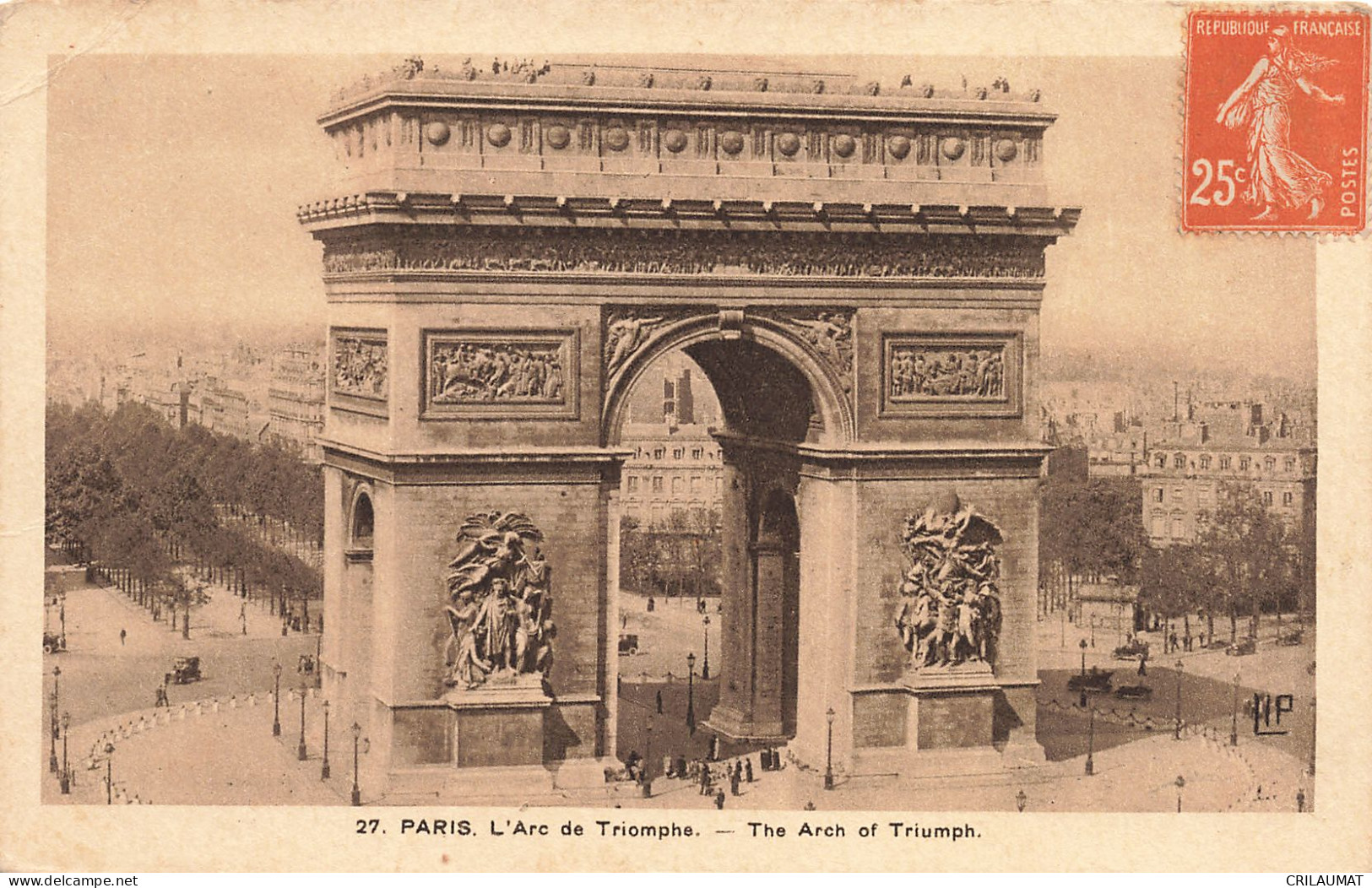 75-PARIS L ARC DE TRIOMPHE-N°T5270-D/0277 - Triumphbogen