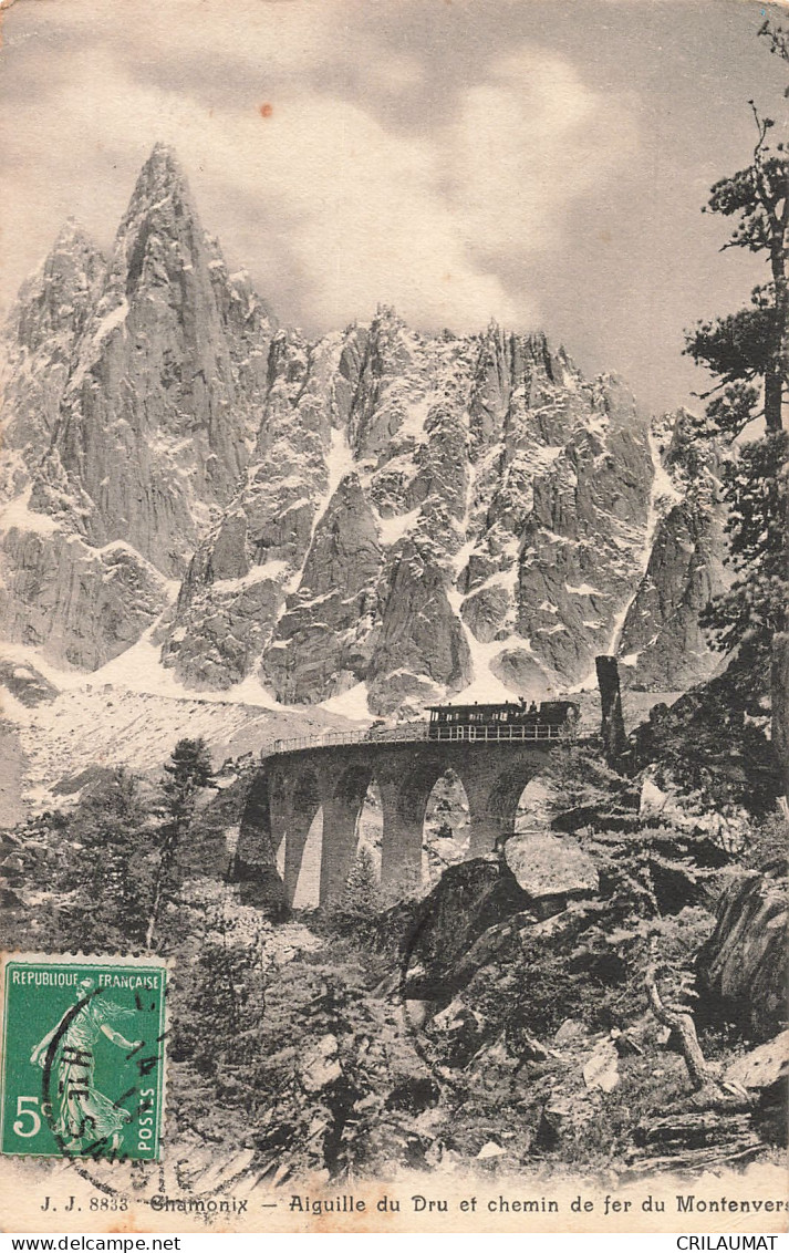 74-CHAMONIX AIGUILLE DU DRU ET CHEMIN DE FER DU MONTENVERS-N°T5270-D/0211 - Chamonix-Mont-Blanc