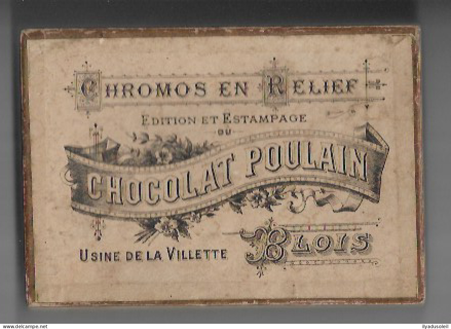 Chocolat Poulain Boite Carton Vide Chromos En Relief - Boîtes