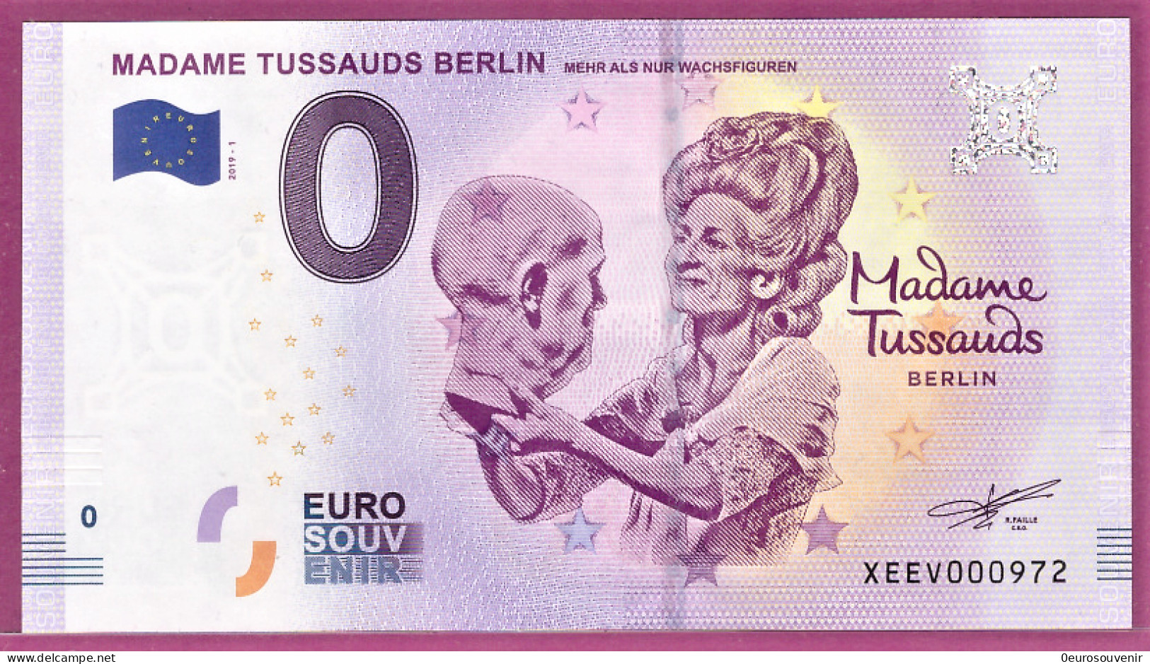 0-Euro XEEV 2019-1 MADAME TUSSAUDS BERLIN - MEHR ALS NUR WACHSFIGUREN - Essais Privés / Non-officiels