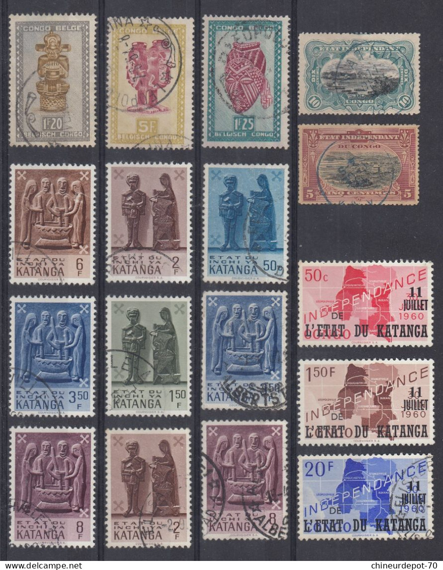 CONGO BELGE MASQUES CACHET BLEU MATADI ETAT INDEPENDANT DU CONGO KATANGA - Altri & Non Classificati