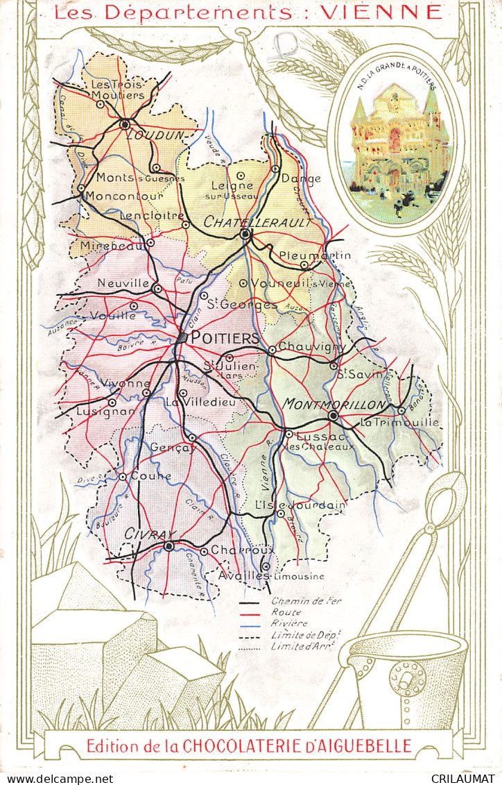 86-LA VIENNE CARTE DU DEPARTEMENT-N°T5270-H/0225 - Other & Unclassified