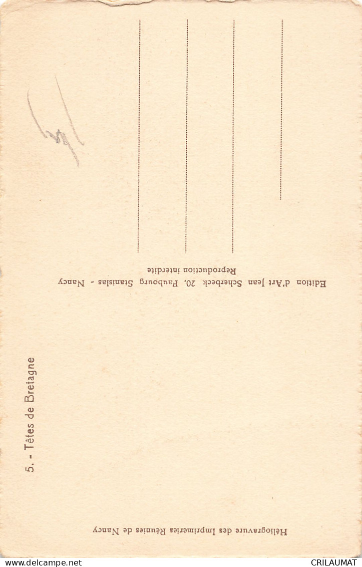 29-BRETAGNE FOLKLORE TETES-N°T5271-D/0067 - Other & Unclassified