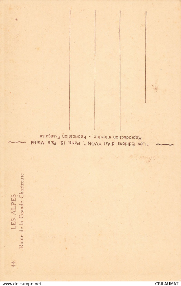 38-LA GRANDE CHARTREUSE-N°T5271-B/0087 - Other & Unclassified