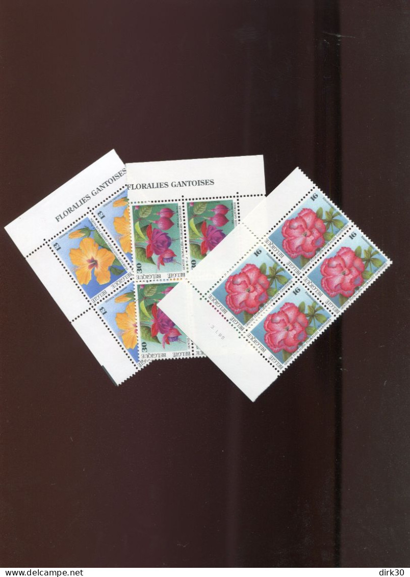 Belgie 2589/91 Gentse Floralien Flowers Blocks Of 4  MNH - Unused Stamps