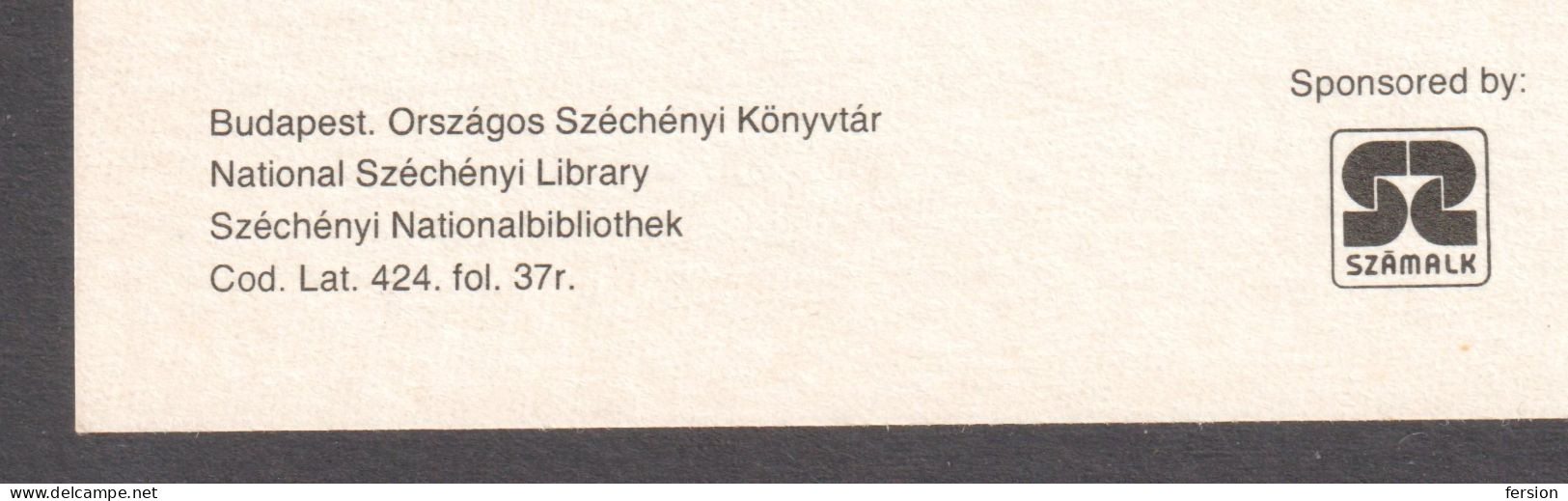 KNIGHT Bibliotheca Corviniana LIBRARY King Mathias HUNGARY Postcard Buda BOOK Codex 2008 SZÁMLAK Sponsor - Storia