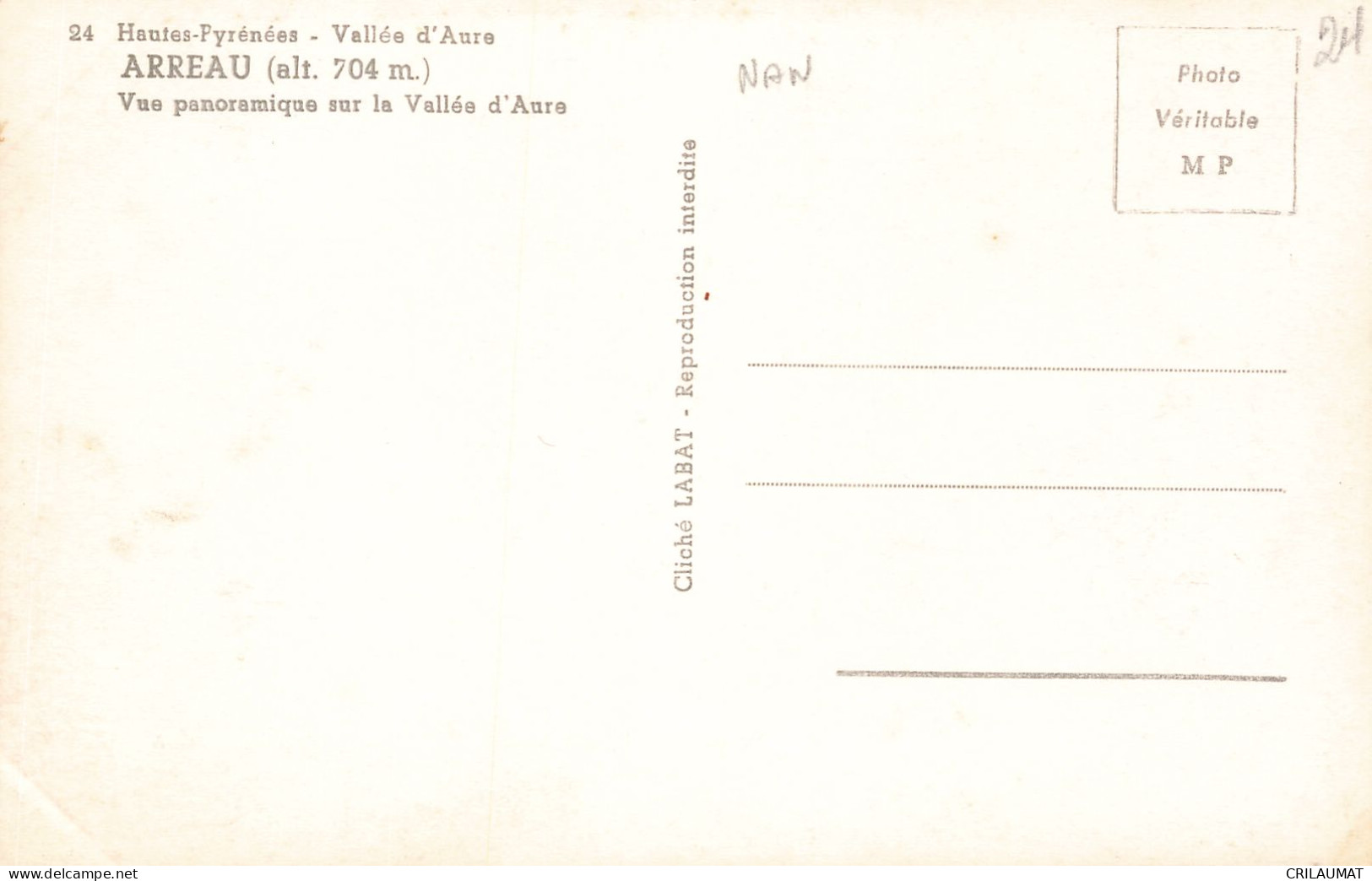 65-ARREAU-N°T5272-C/0039 - Sonstige & Ohne Zuordnung