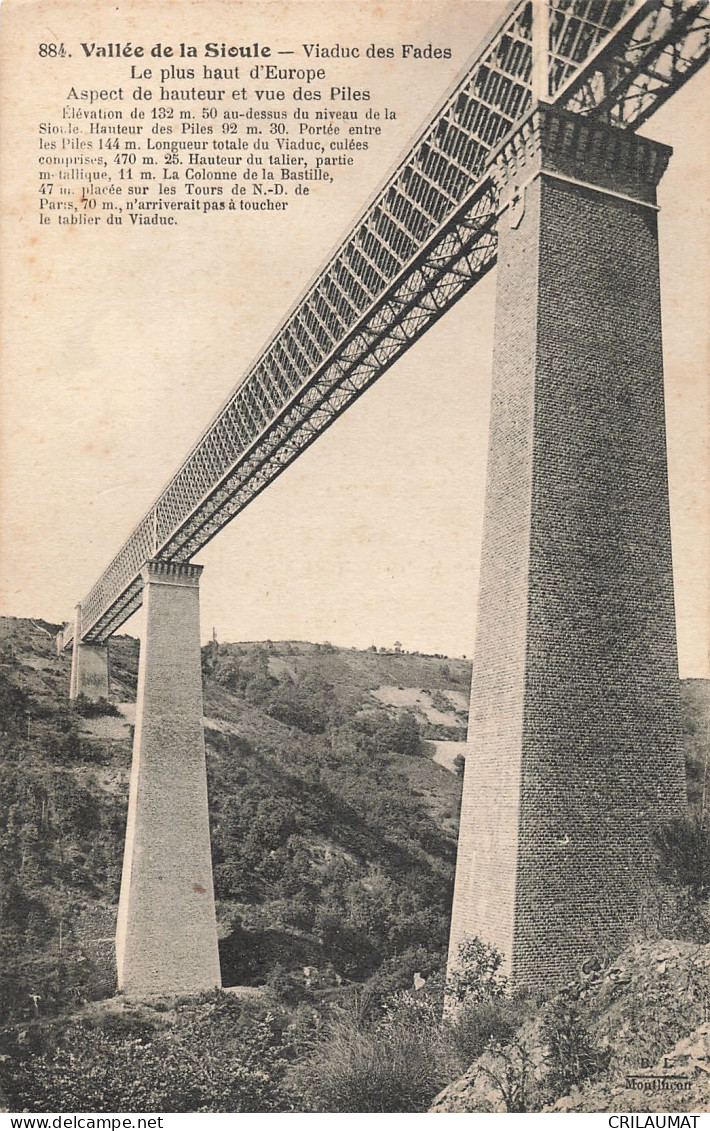 63-VIADUC DES FADES-N°T5272-G/0295 - Other & Unclassified