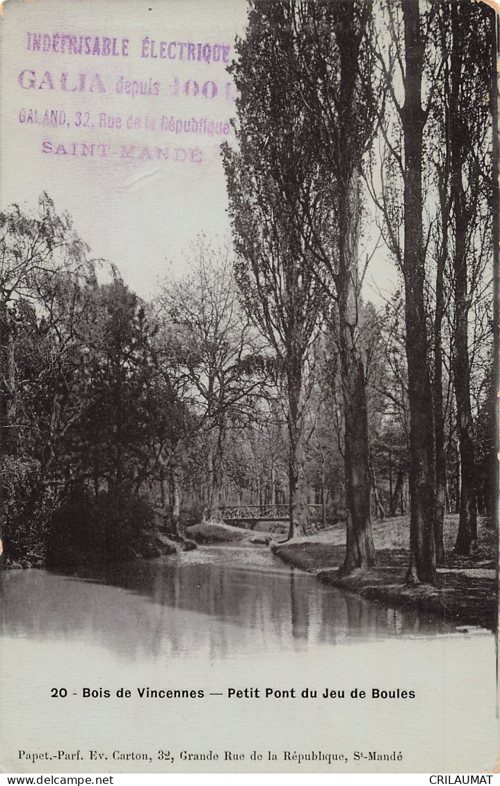 75-PARIS BOIS DE VINCENNES-N°T5272-F/0375 - Parks, Gärten