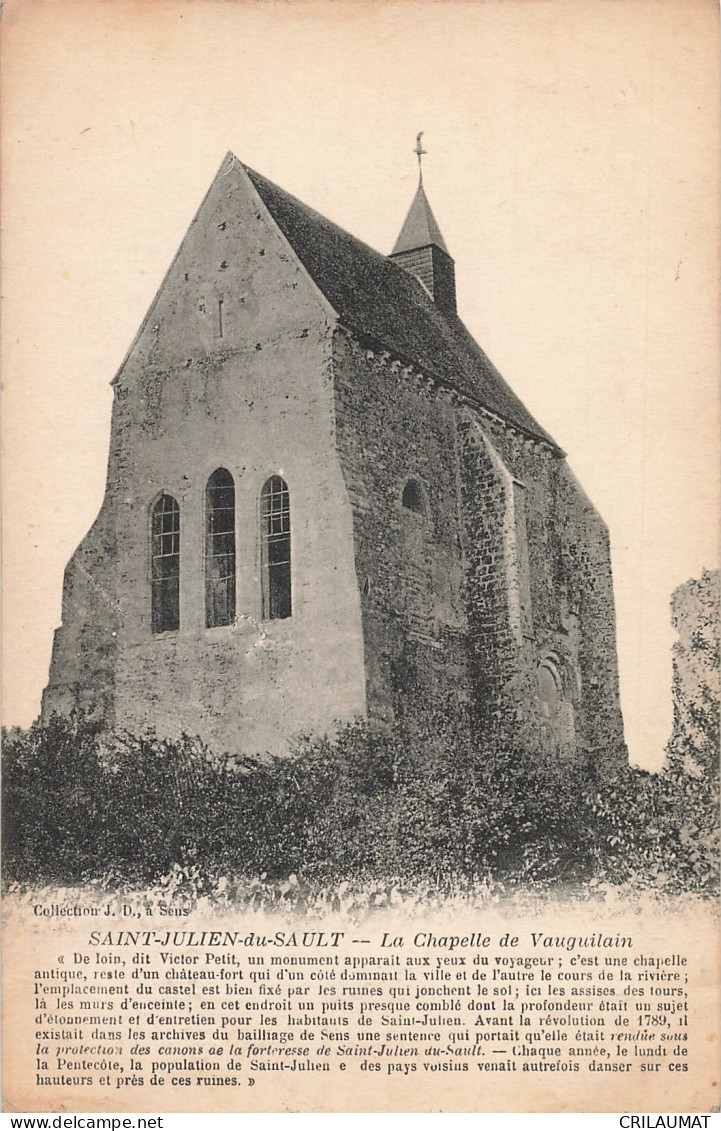 89-SAINT JULIEN DU SAULT-N°T5273-C/0129 - Saint Julien Du Sault