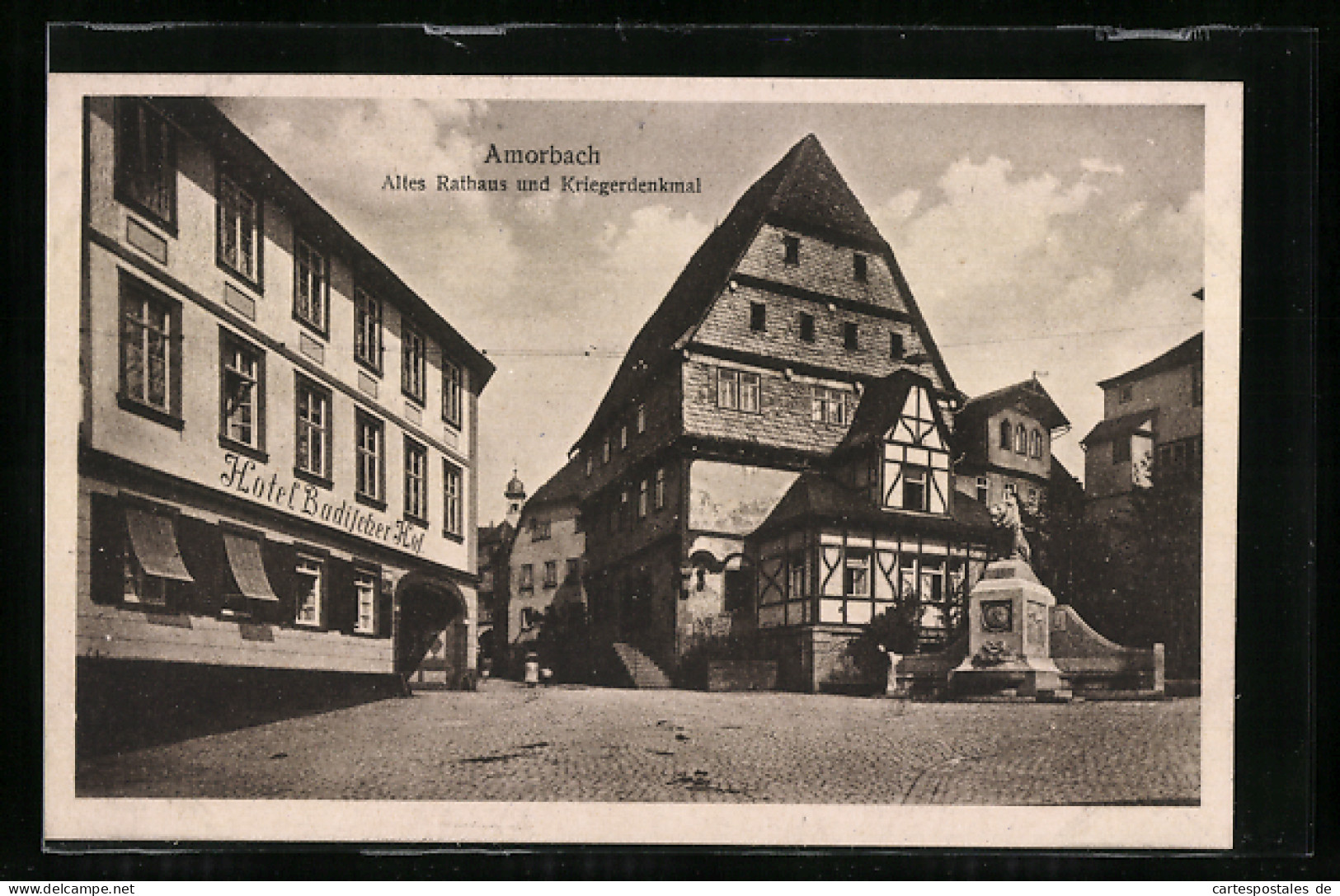 AK Amorbach, Altes Rathaus Und Kriegerdenkmal  - Amorbach