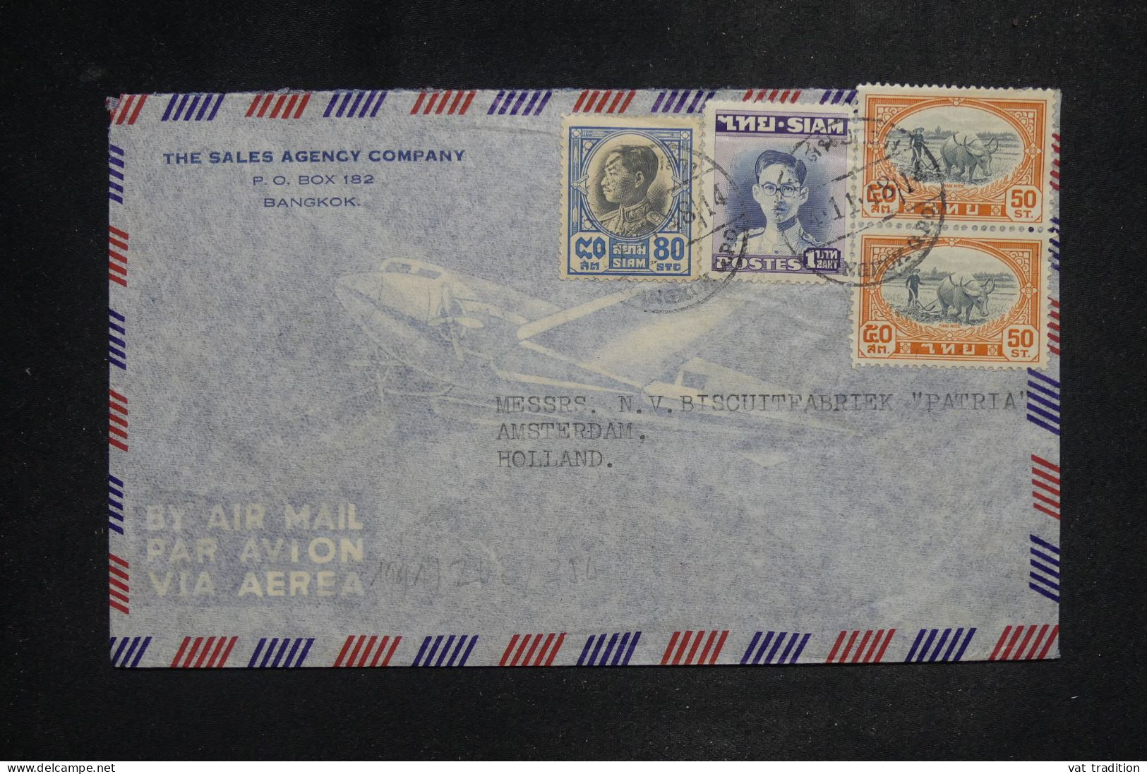 THAÏLLANDE - Lettre Par Avion Pour La Hollande - 1948 - A 2920 - Tailandia