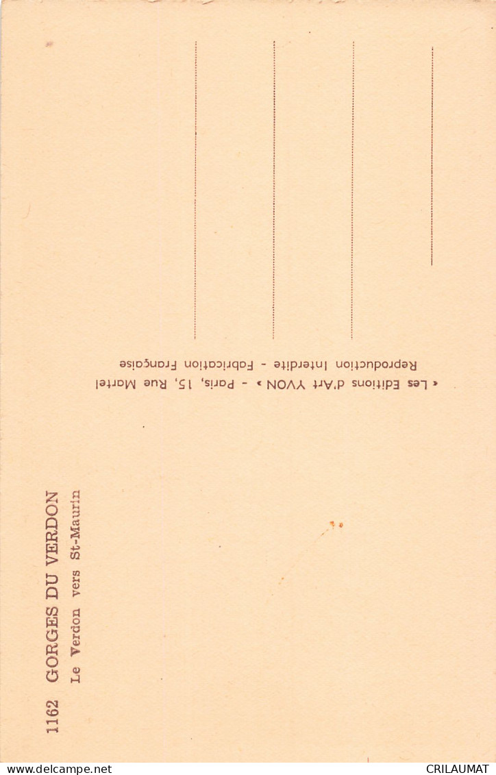 04-GORGES DU VERDON-N°T5273-F/0153 - Other & Unclassified