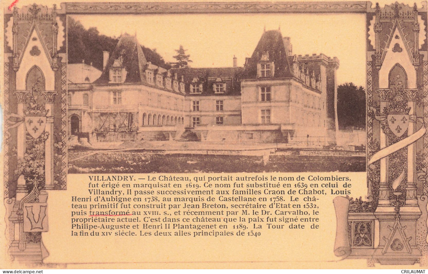 37-VILLANDRY-N°T5274-A/0357 - Other & Unclassified