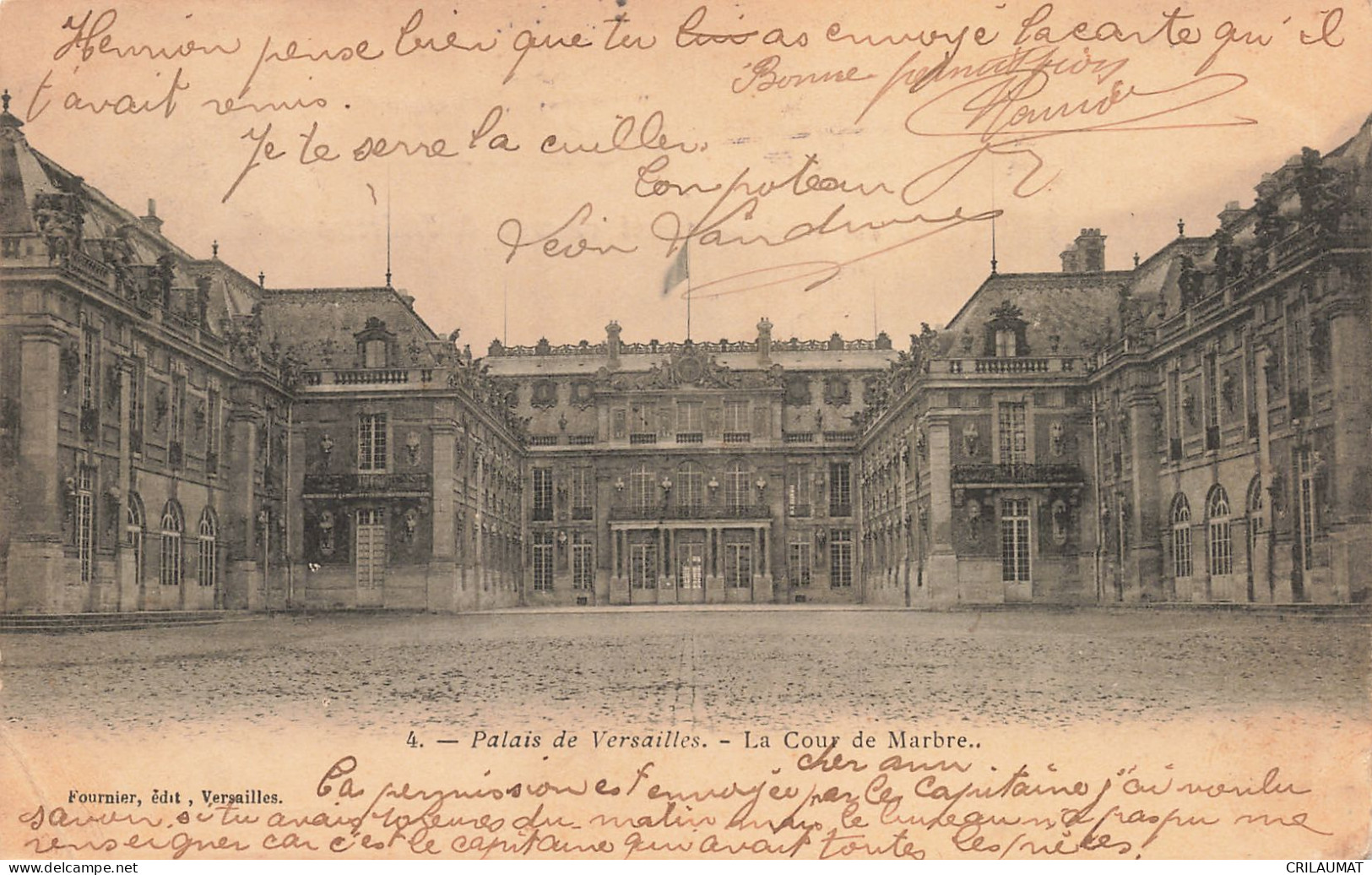 78-VERSAILLES LE PALAIS LA COUR DE MARBRE-N°T5274-A/0285 - Versailles (Castello)
