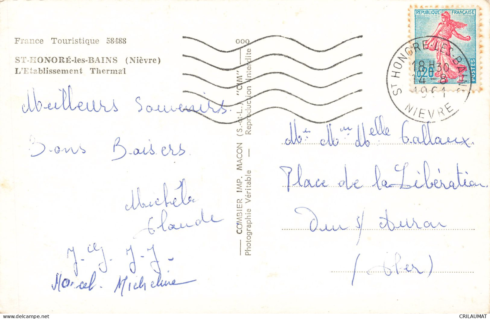 58-SAINT HONORE LES BAINS-N°T5274-D/0077 - Other & Unclassified