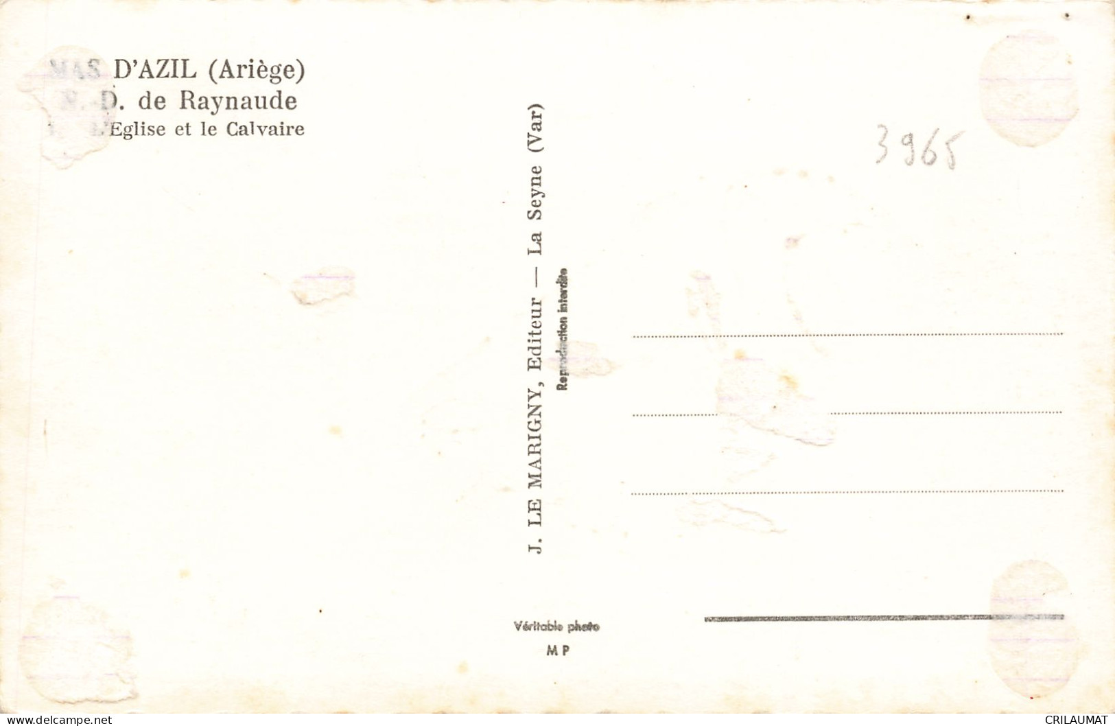 09-LE MAS D AZIL-N°T5274-F/0287 - Autres & Non Classés