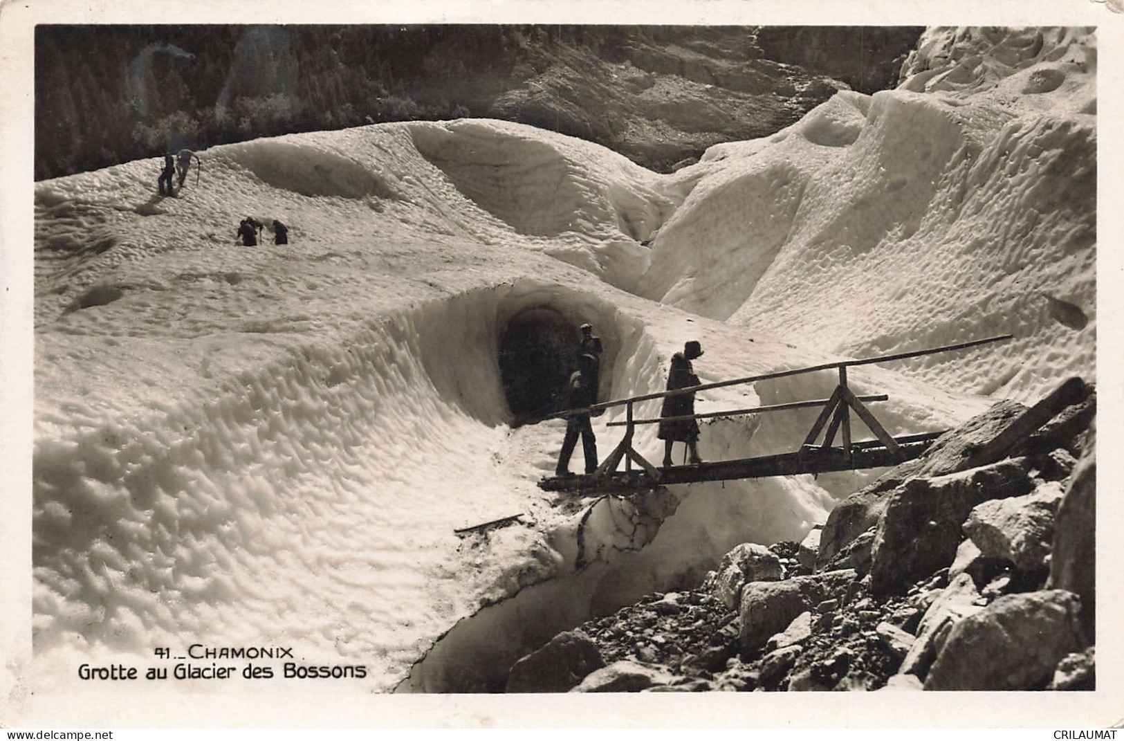 74-CHAMONIX GROTTE AU GLACIER DES BOSSONS-N°T5274-F/0205 - Chamonix-Mont-Blanc