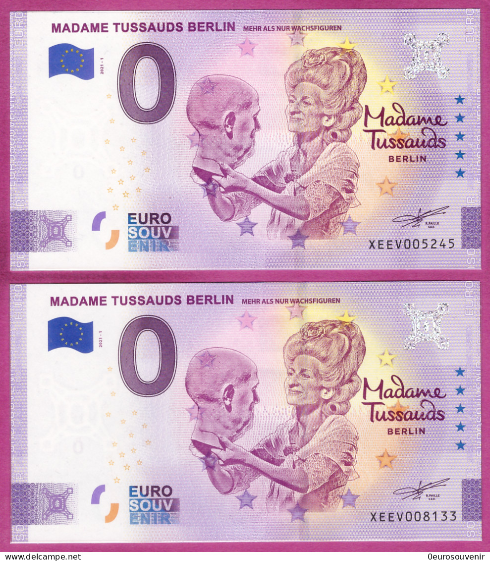 0-Euro XEEV 2021-1 MADAME TUSSAUDS BERLIN - MEHR ALS NUR WACHSFIGUREN Set NORMAL+ANNIVERSARY - Private Proofs / Unofficial