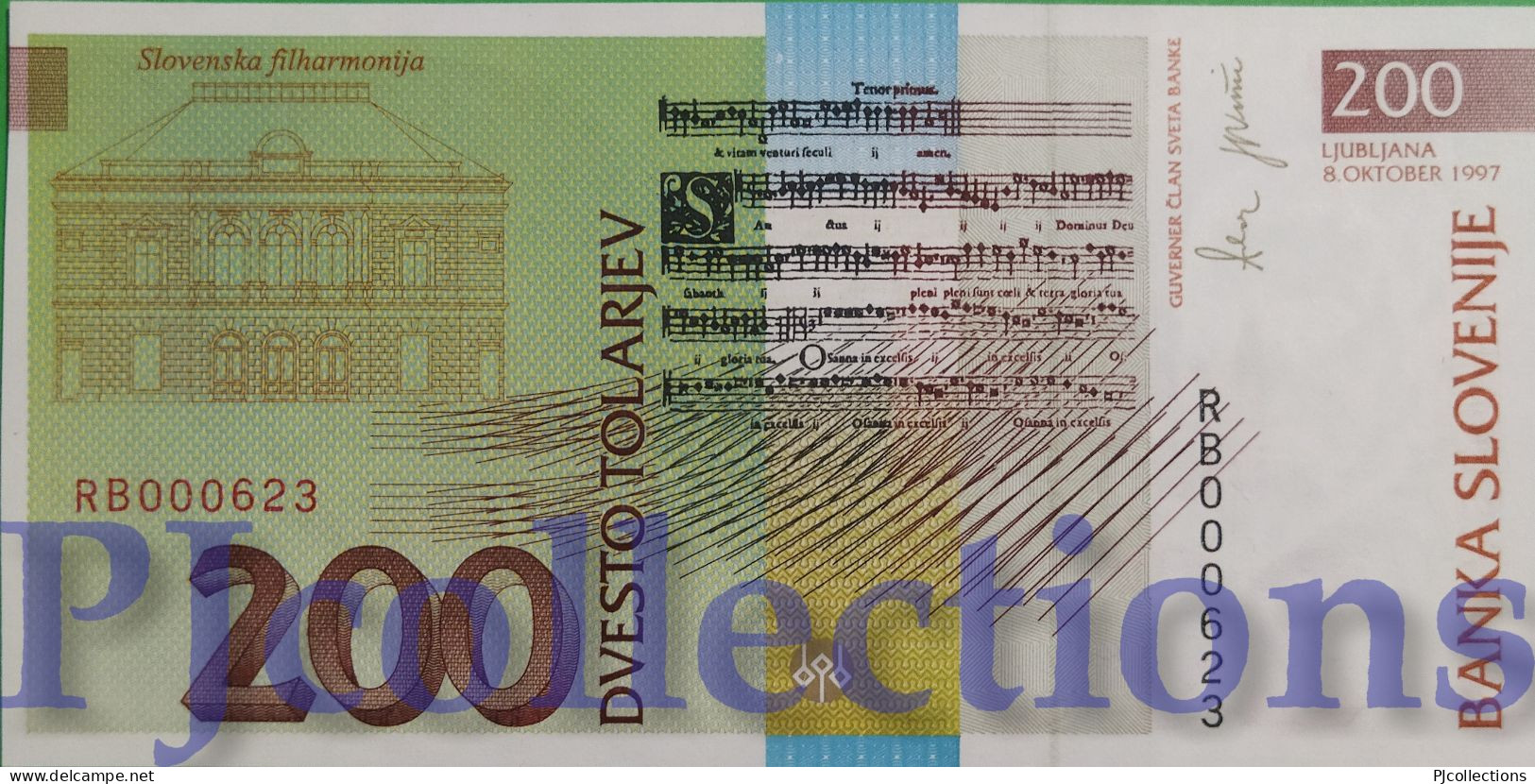 SLOVENIA 200 TOLARJEV 1997 PICK 15b UNC LOW SERIAL NUMBER "RB000623" - Eslovenia