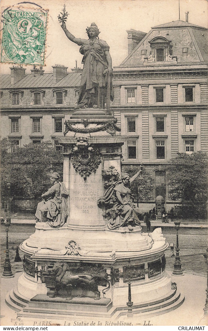 75-PARIS LA STATUE DE LA REPUBLIQUE-N°T5275-C/0139 - Autres & Non Classés