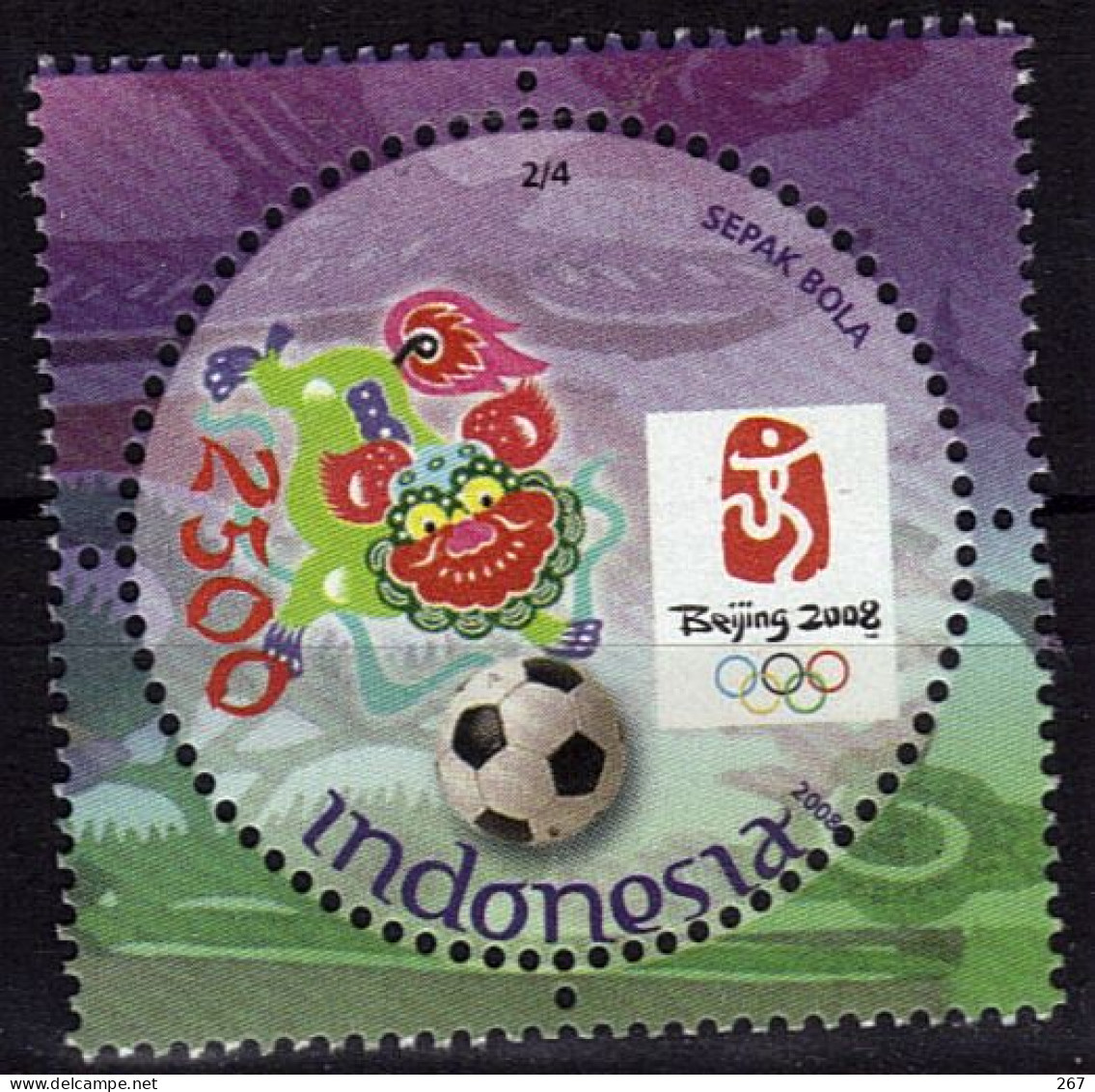 INDONESIE N° 2305  * *     Jo 2008    Football Soccer Fussball - Neufs