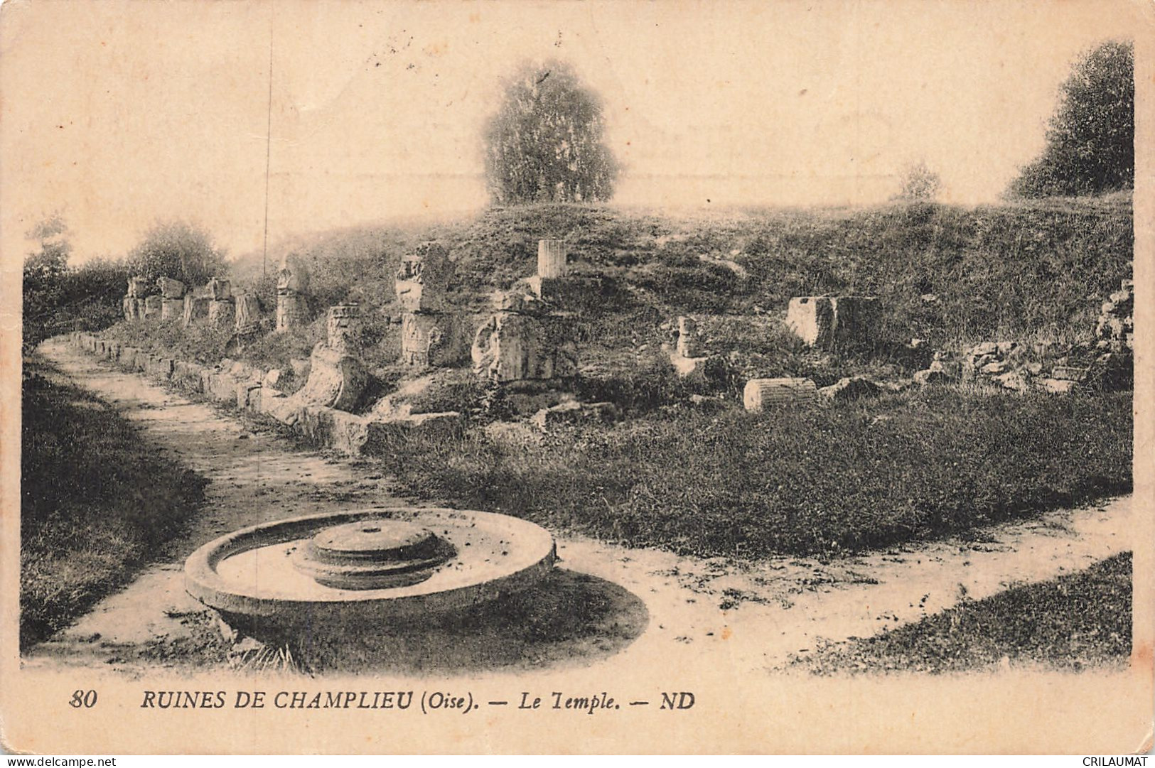 60-CHAMPLIEU LES RUINES LE TEMPLE-N°T5276-A/0019 - Autres & Non Classés