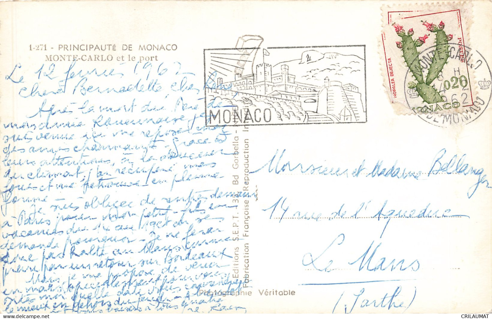 98-MONTE CARLO ET LE PORT-N°T5275-H/0355 - Autres & Non Classés