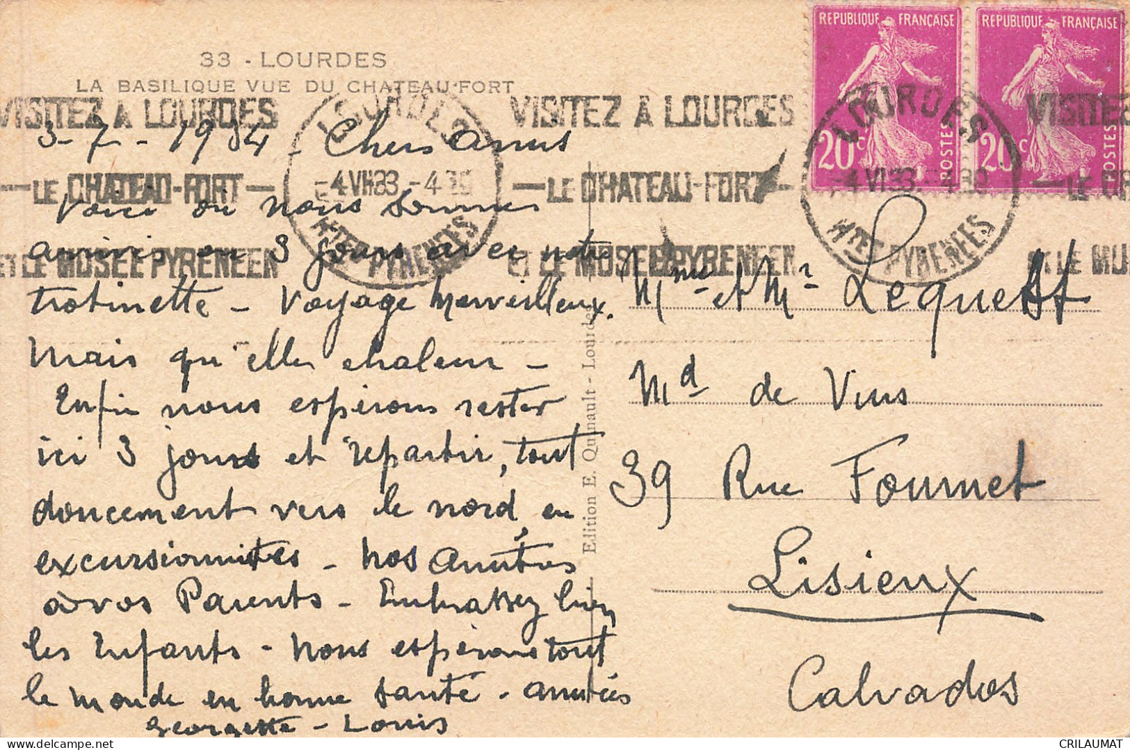 65-LOURDES-N°T5275-H/0191 - Lourdes