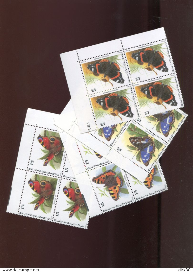 Belgie 2503/06 Buzin Butterflies Blocks Of 4 MNH - Unused Stamps