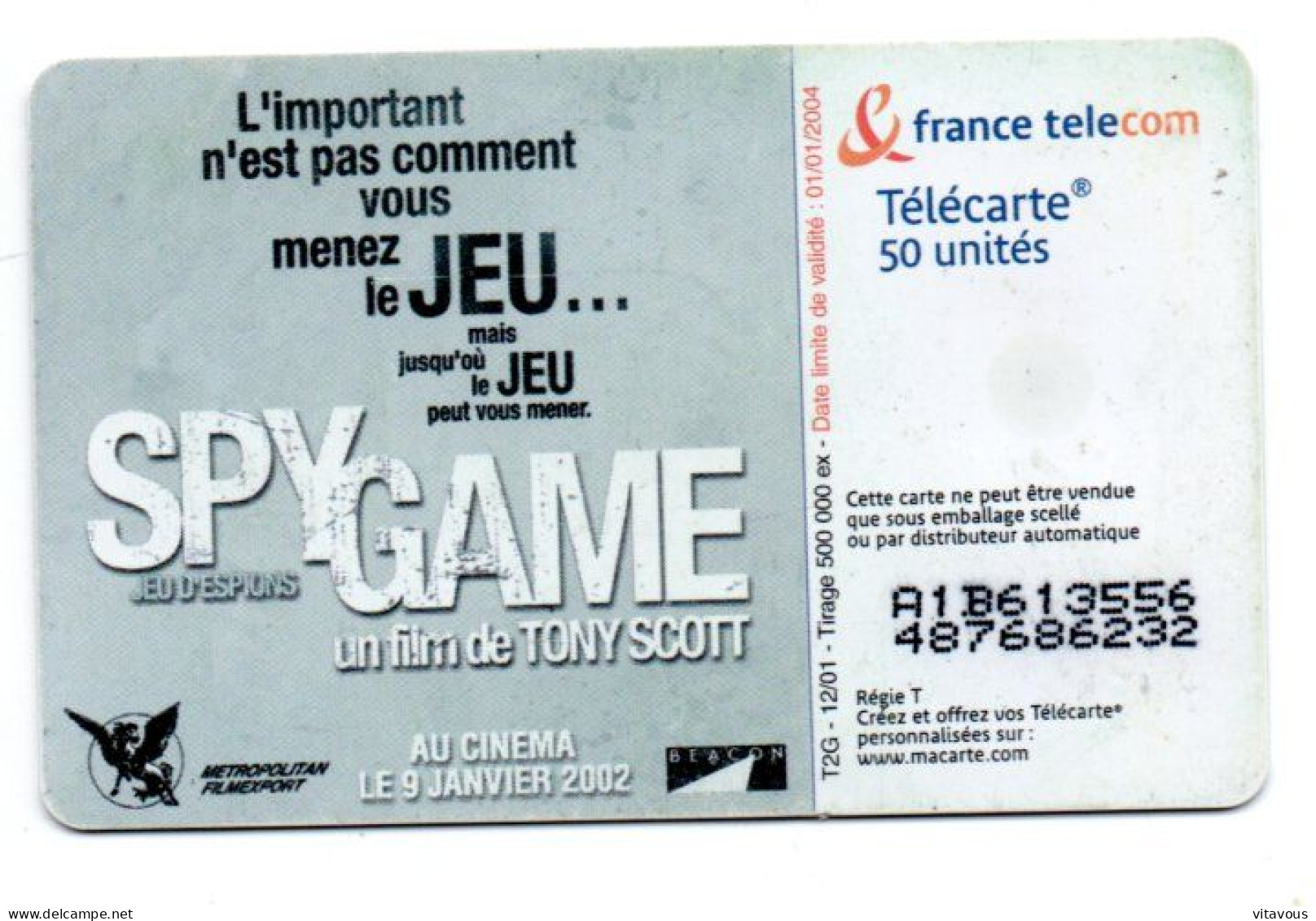 SPYGAME Jeu D'espions Film Movie Acteur Télécarte France 50 Unités  Telefonkarte Phonecard  (K 374) - Cinéma