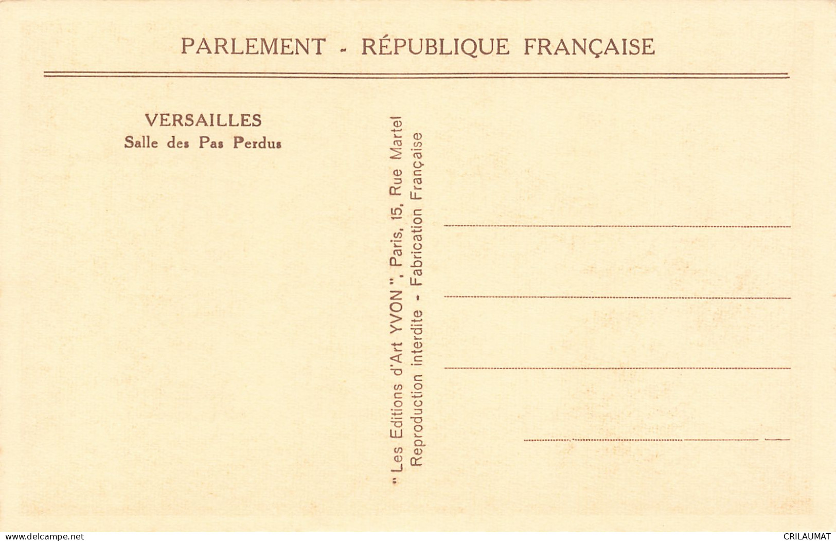 78-VERSAILLES LE CHÂTEAU SALLE DES PAS PERDUS-N°T5276-F/0053 - Versailles (Château)