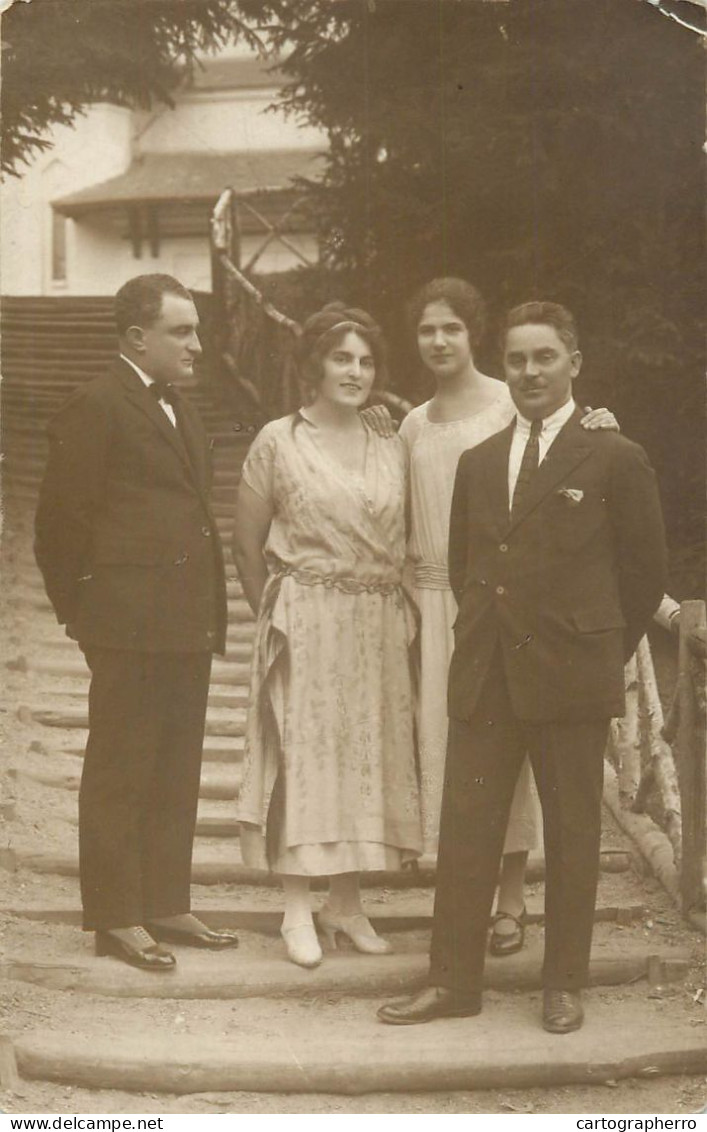 Social History Souvenir Vintage Photo Postcard Elegance Couples - Fotografie