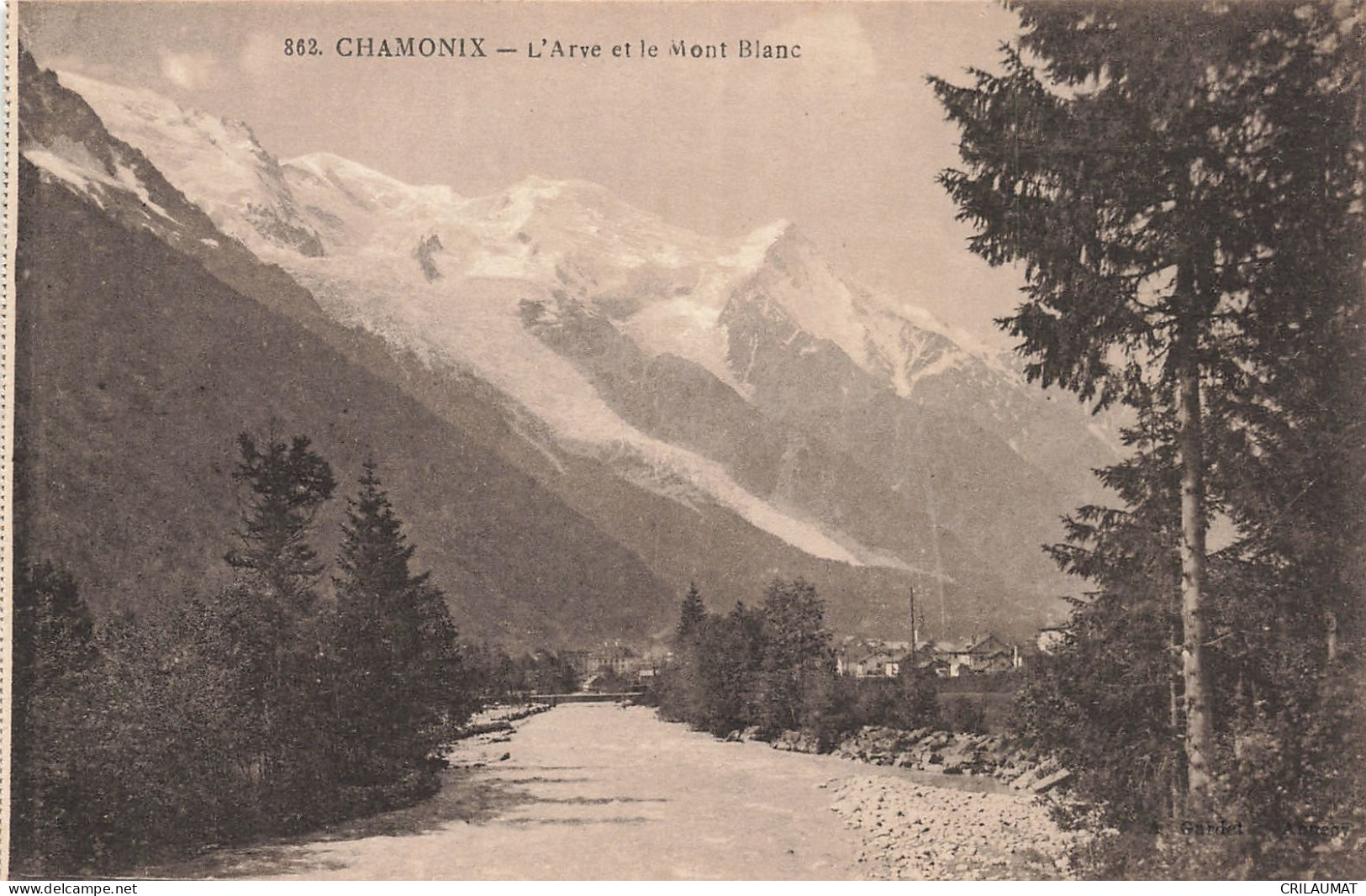 74-CHAMONIX L ARVE ET LE MONT BLANC-N°T5276-G/0307 - Chamonix-Mont-Blanc