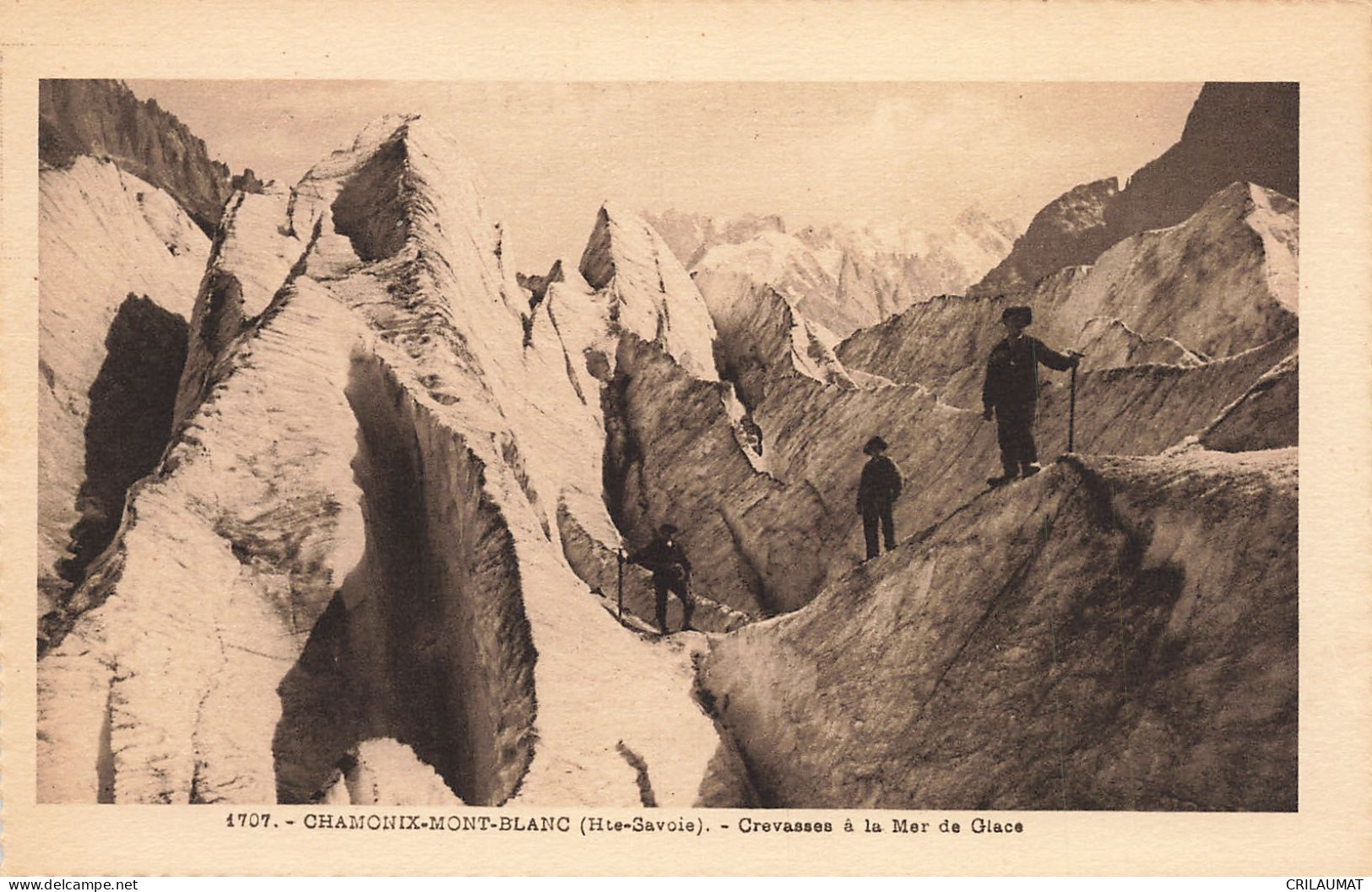 74-CHAMONIX MONT BLANC CREVASSES A LA MER DE GLACE-N°T5276-G/0303 - Chamonix-Mont-Blanc