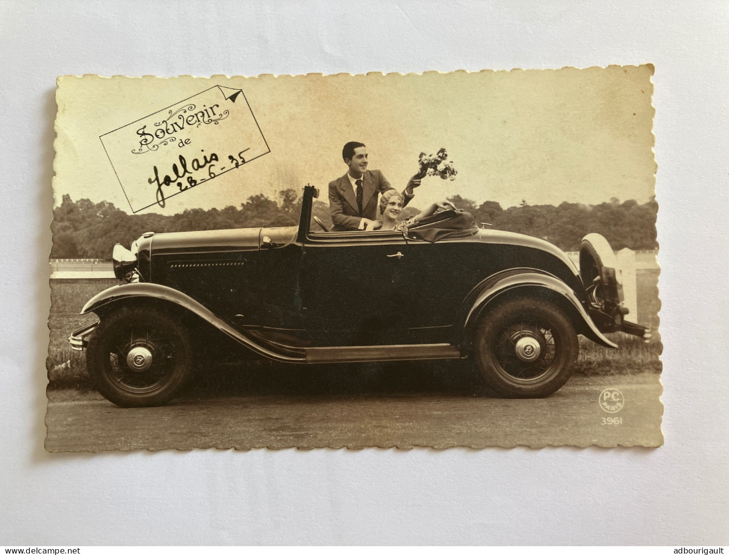 Carte Postale Ancienne Maine Et Loire 49 Jallais Voiture Ancienne 1935 Mariage Fleur Mariée - Angers