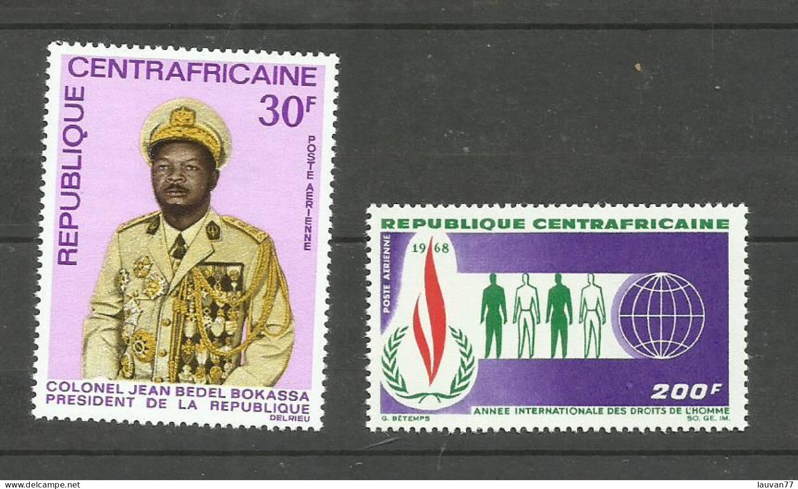 République CENTRAFRICAINE POSTE AERIENNE N°54, 55 Neufs** Cote 4.45€ - Central African Republic