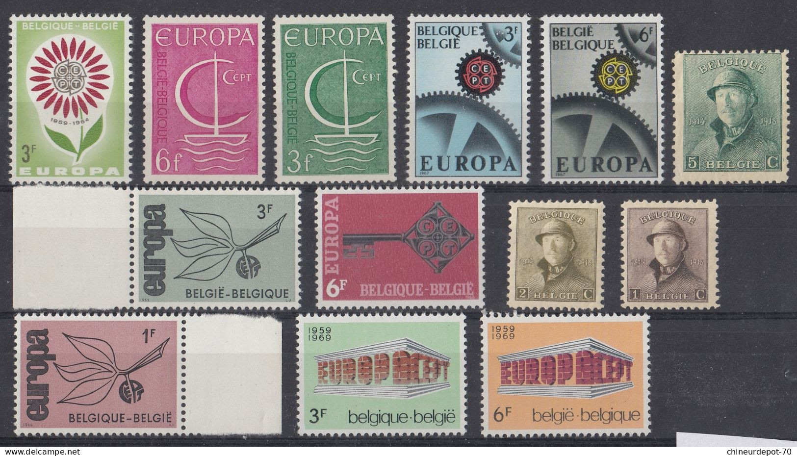 BELGIQUE BELGIE EUROPA Roi Casqué NEUFS SANS CHARNIERES ** - Unused Stamps