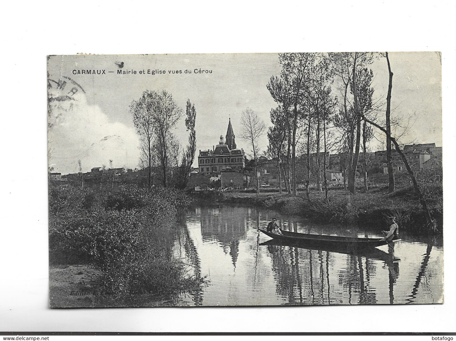 CPA DPT 81 CARMAUX , MAIRIE ET EGLISE VUES DU CEROU En 1912! - Carmaux