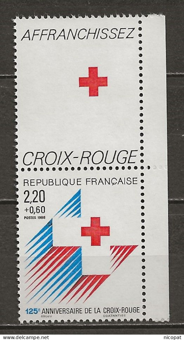 FRANCE MNH ** 2555a Avec Vignette Anniversaire De La Croix Rouge Emblème - Nuevos