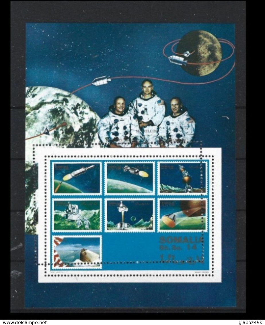 ● SOMALIA 1970 ️֍ APOLLO XI ️ Spazio / Luna / Astronauti ️֍ BF N. 3 ** ● Varietà : DOPPIA Dentellatura ● L. N. 1080 D ️● - Somalia (1960-...)