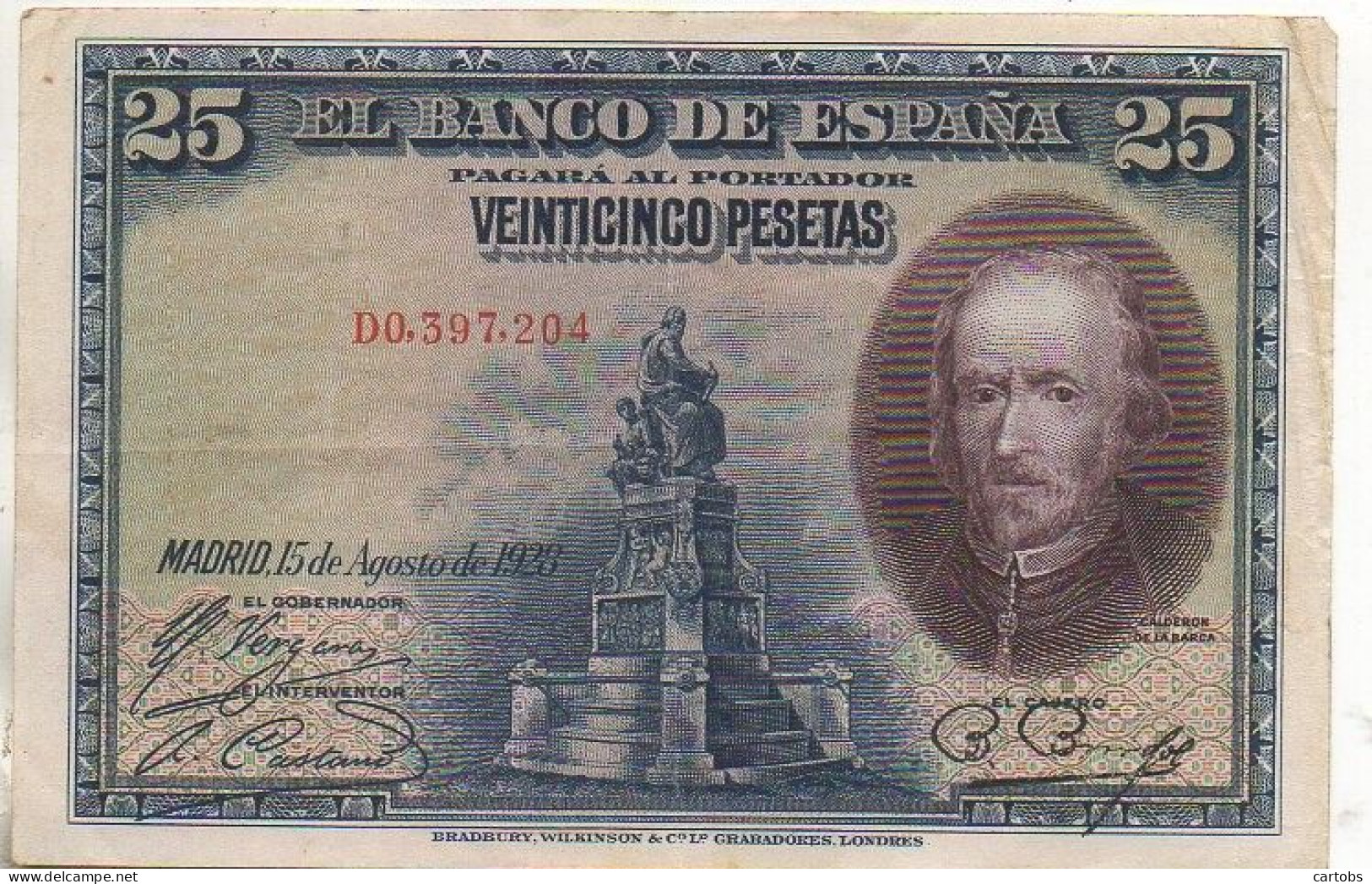 El Banco De ESPANA 25 Pesetas (Madrid 15 De Agosto 1928) - 1-2-5-25 Pesetas