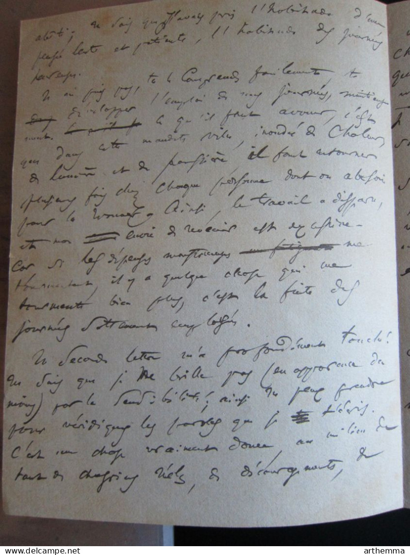 Lettre De Charles Baudelaire De 1859 - Poète Français - - Writers