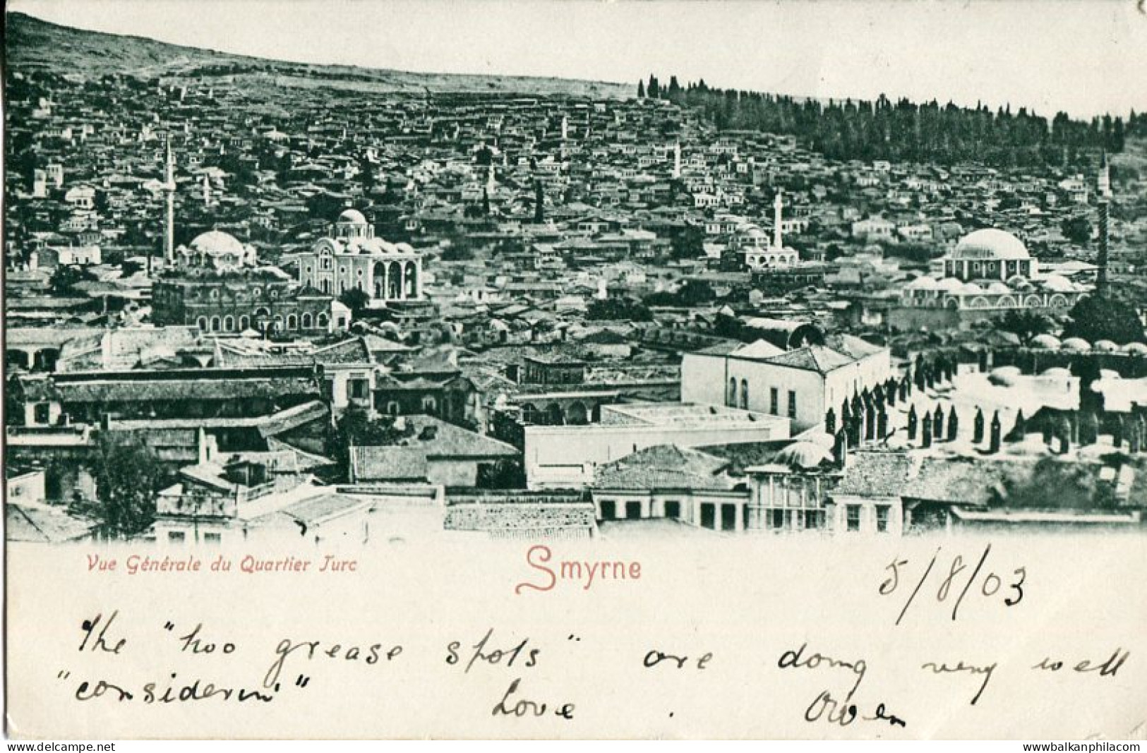 Turkey Smyrna Izmir 1903 French Levant Postcard - Turquie