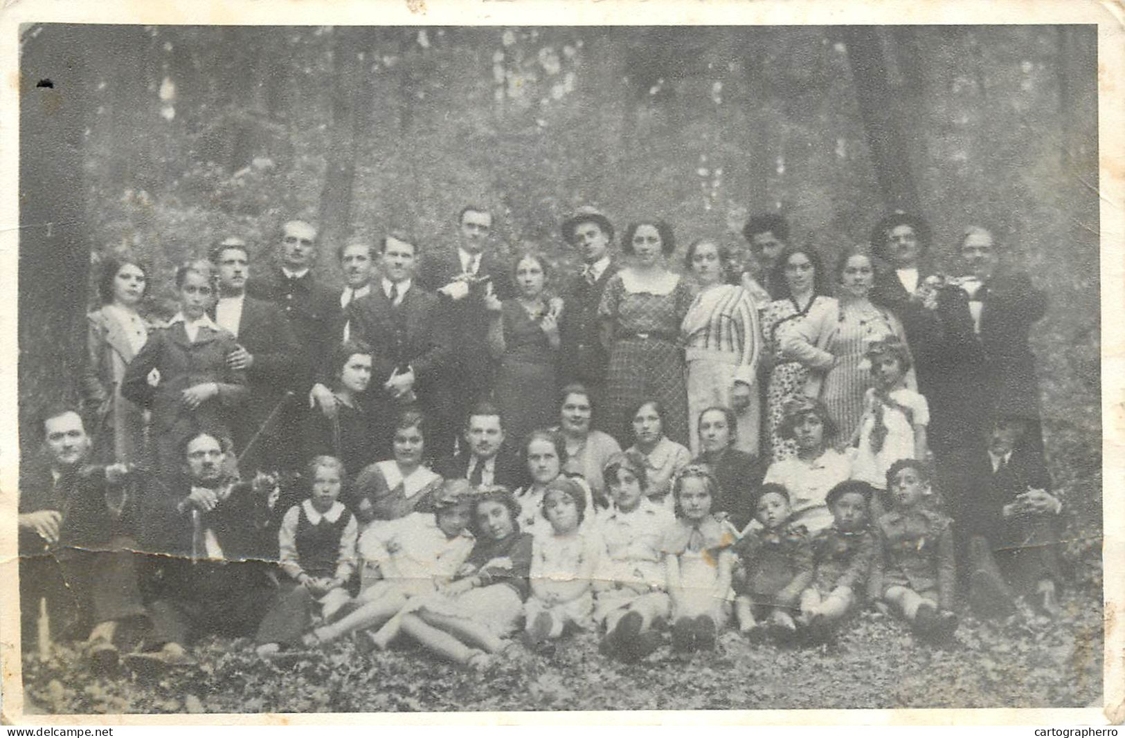 Social History Souvenir Vintage Photo Postcard Group Photo Nature Violin - Photographie