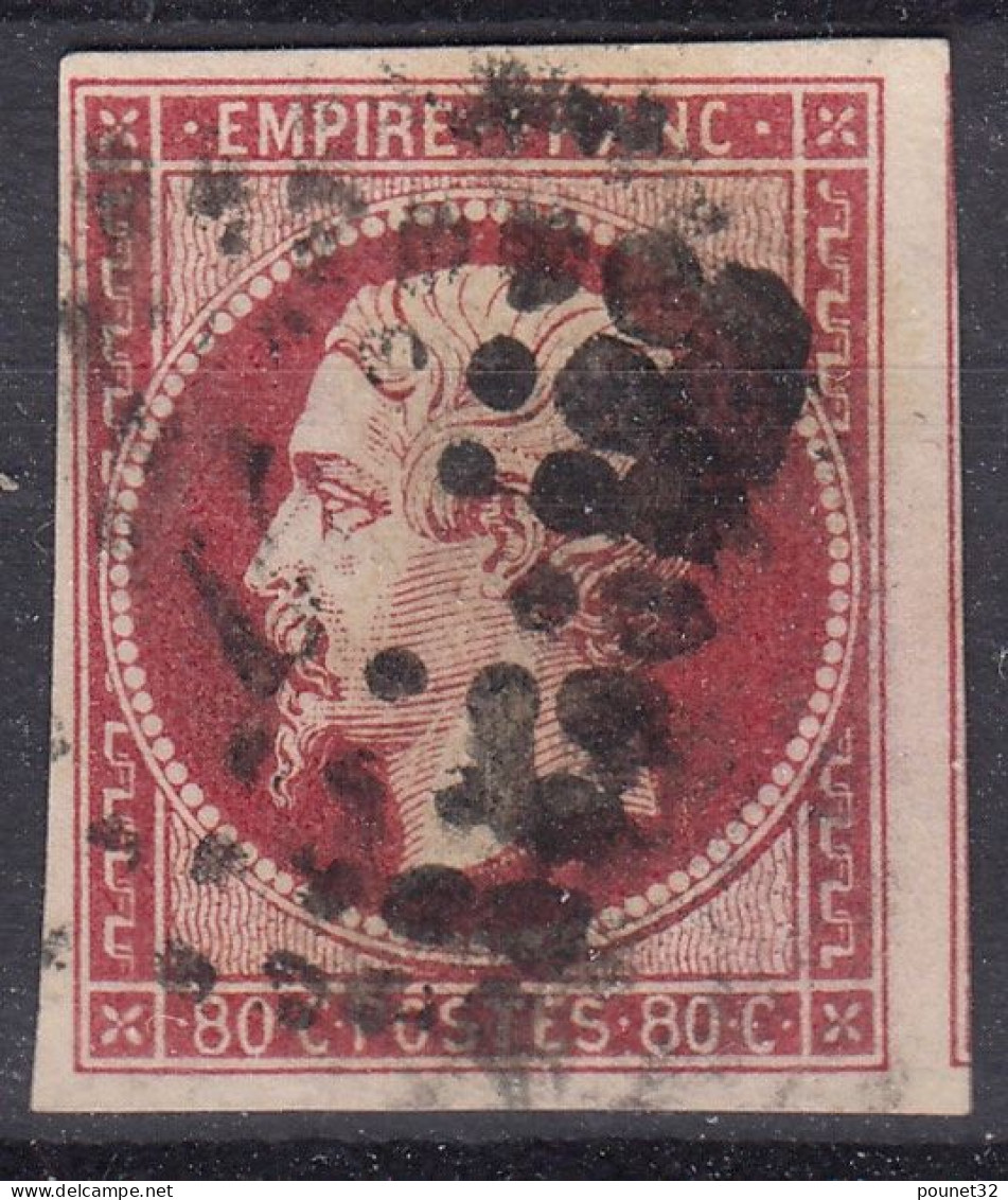 TIMBRE FRANCE EMPIRE NON DENTELE N° 17A OBLITERE - BONNES MARGES AVEC UN VOISIN - 1853-1860 Napoleon III