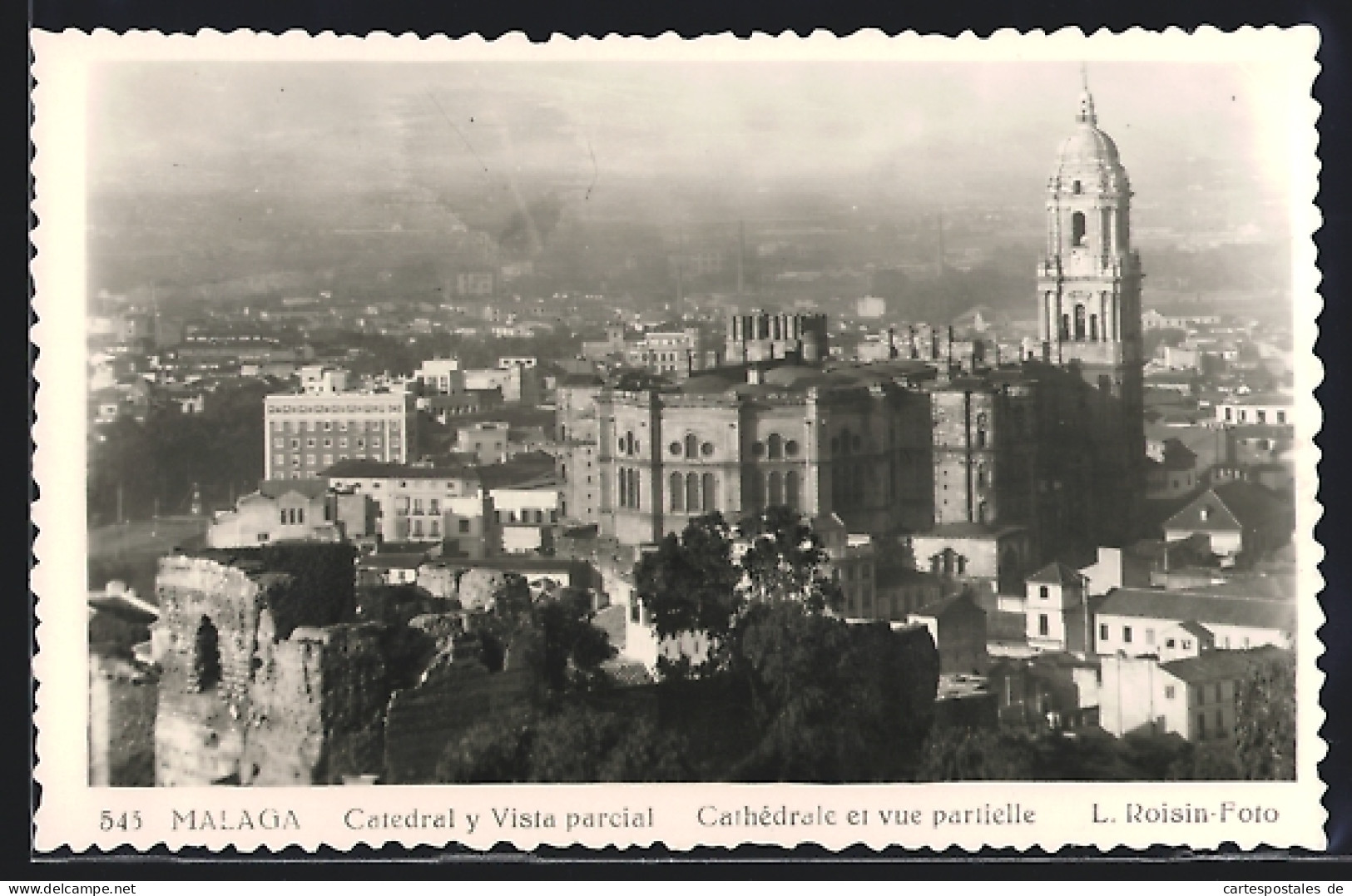 Postal Malaga, Catedral Y Vista Parcial  - Malaga