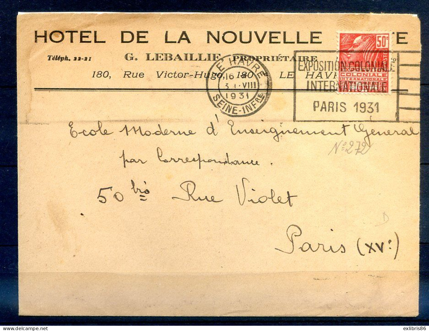 060524   YVERT N°  272   SEUL SUR LETTRE - Altri & Non Classificati